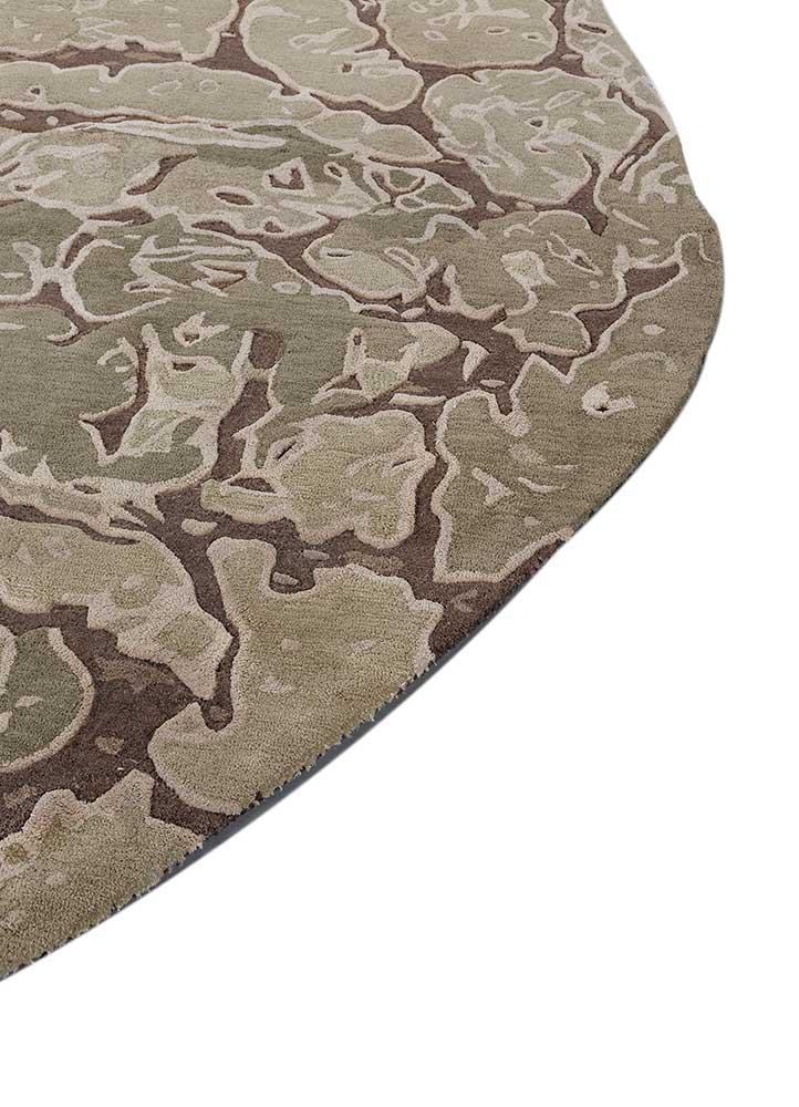 infini beige and brown wool and viscose hand tufted Rug - Corner
