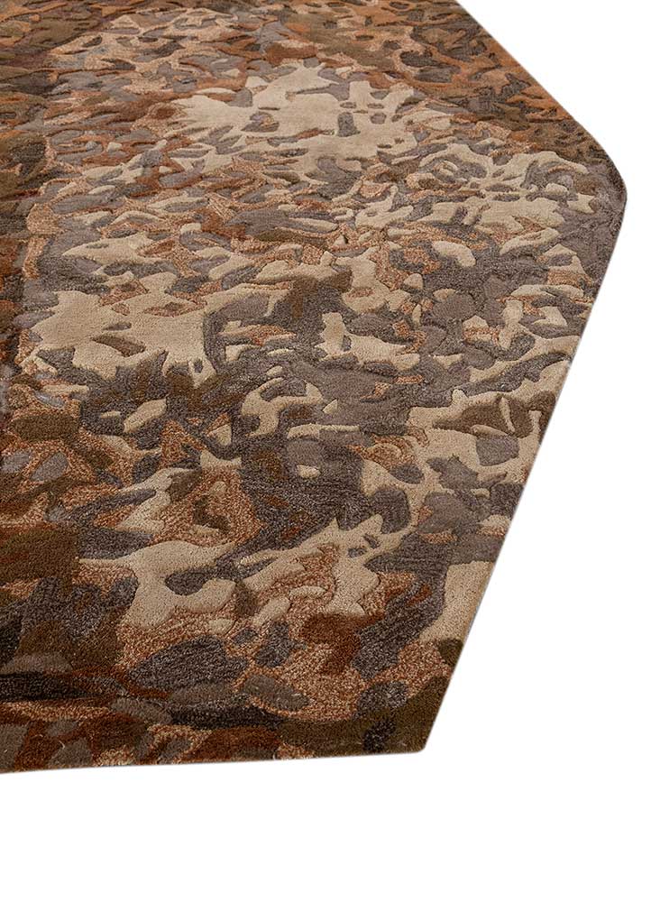 infini red and orange wool and viscose hand tufted Rug - Corner