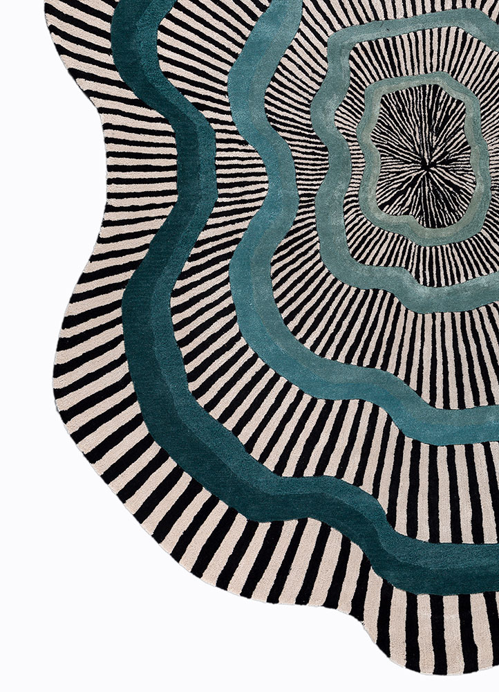 adrift grey and black wool and viscose hand tufted Rug - Corner