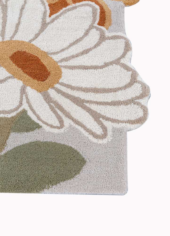 hacienda grey and black wool hand tufted Rug - Corner