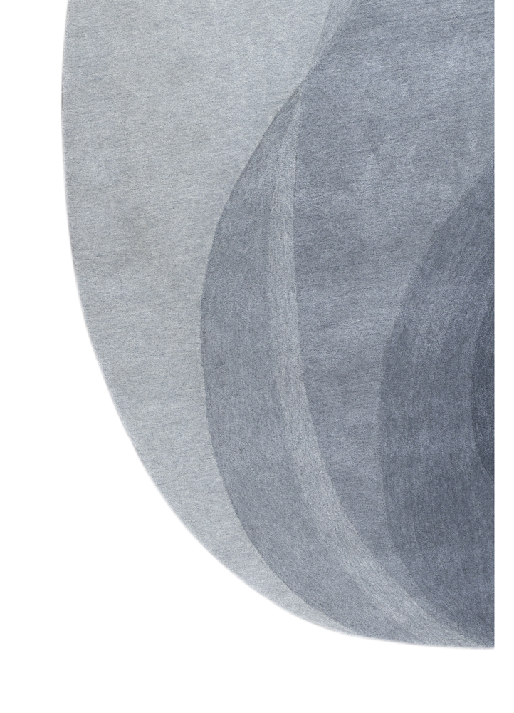 chroma blue wool hand tufted Rug - Corner