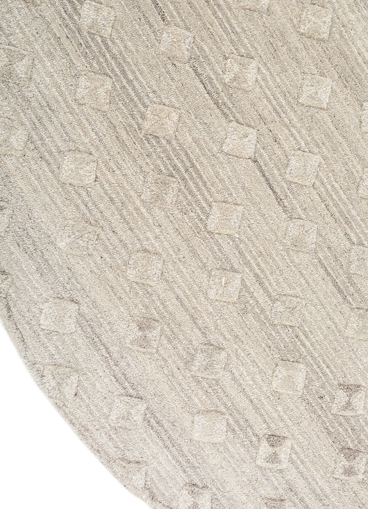 pathways beige and brown wool hand tufted Rug - Corner
