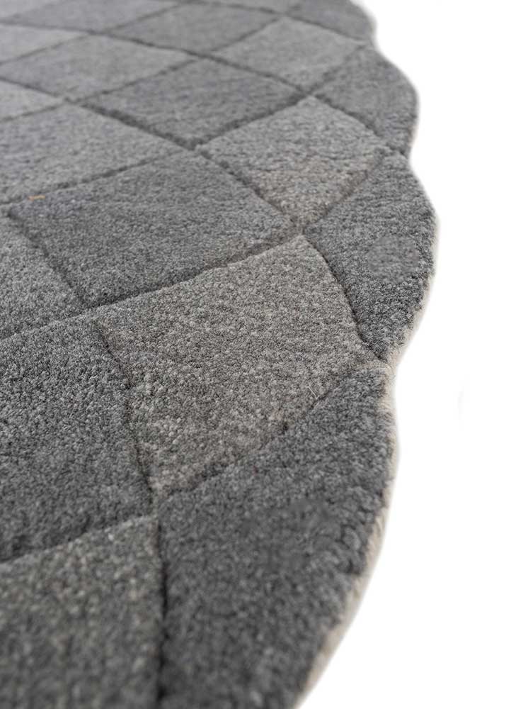 chroma grey and black wool hand tufted Rug - Corner