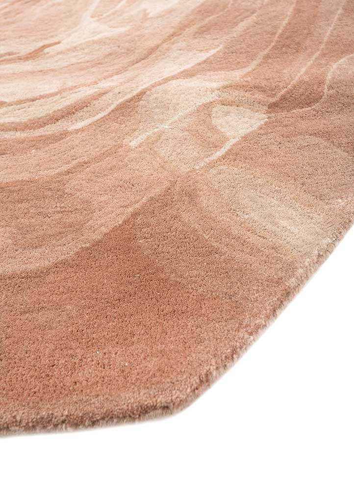 lucid beige and brown wool hand tufted Rug - Corner