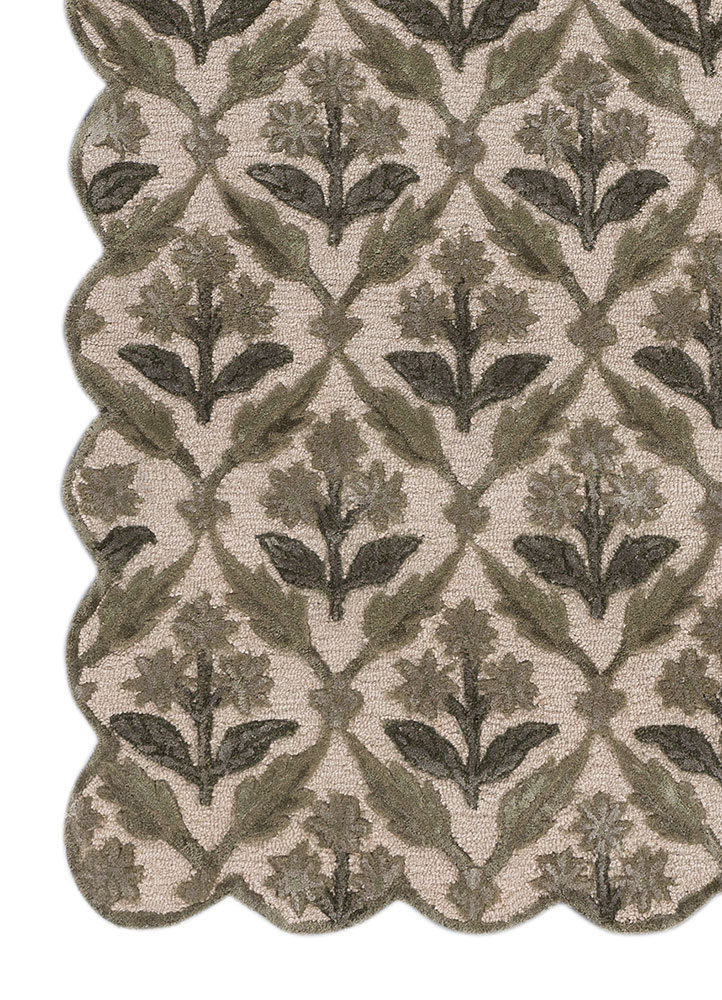 aurelia ivory wool and viscose hand tufted Rug - Corner