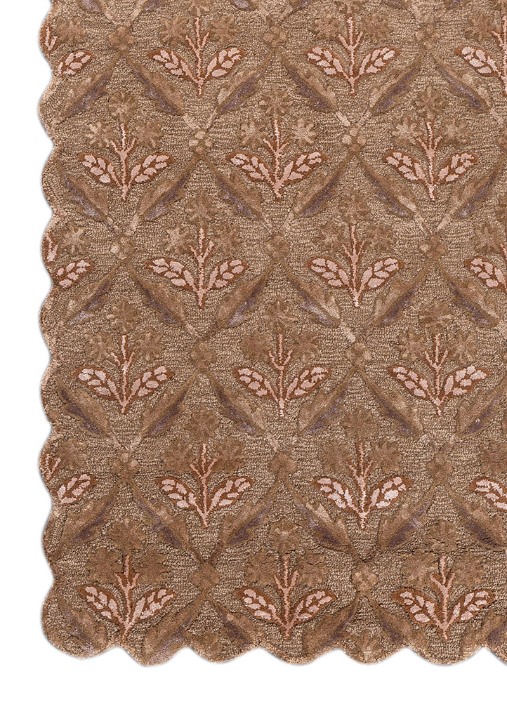 aurelia beige and brown wool and viscose hand tufted Rug - Corner