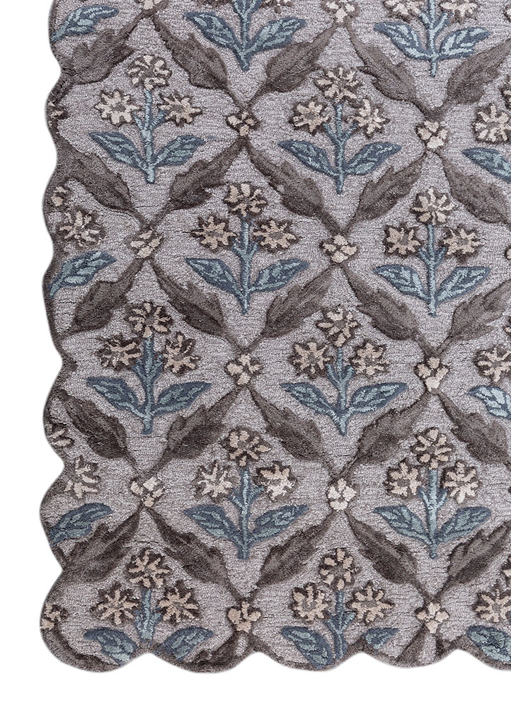 aurelia grey and black wool and viscose hand tufted Rug - Corner