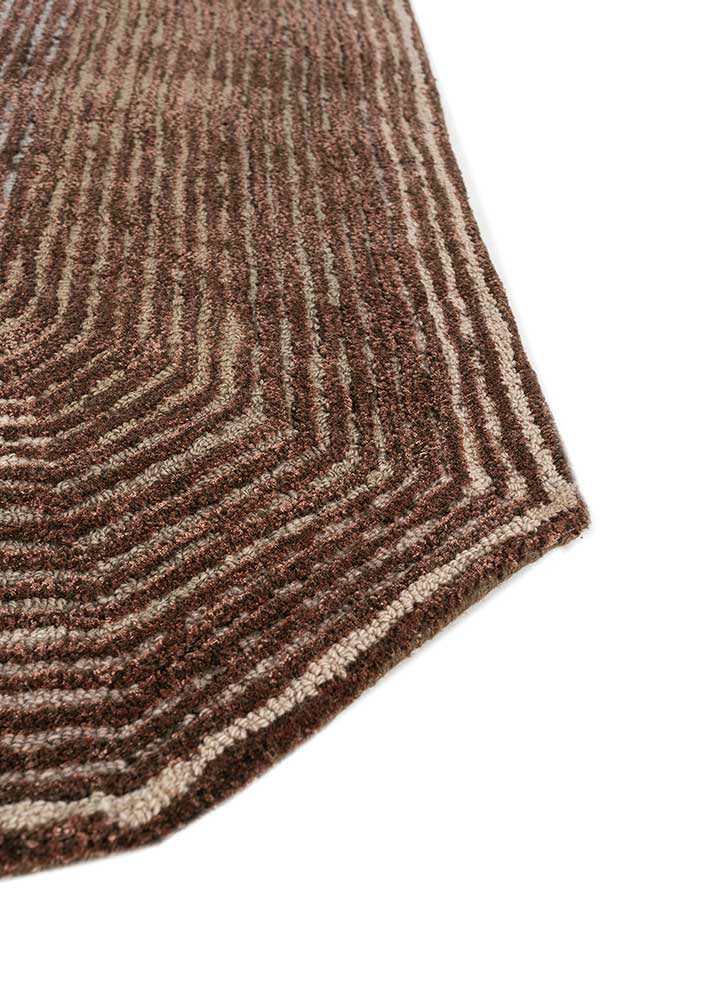 cera beige and brown wool and viscose hand tufted Rug - Corner