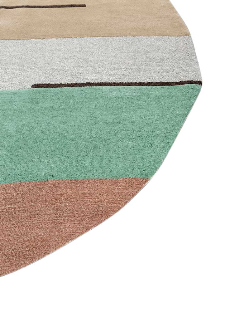 joy blue wool and viscose hand tufted Rug - Corner