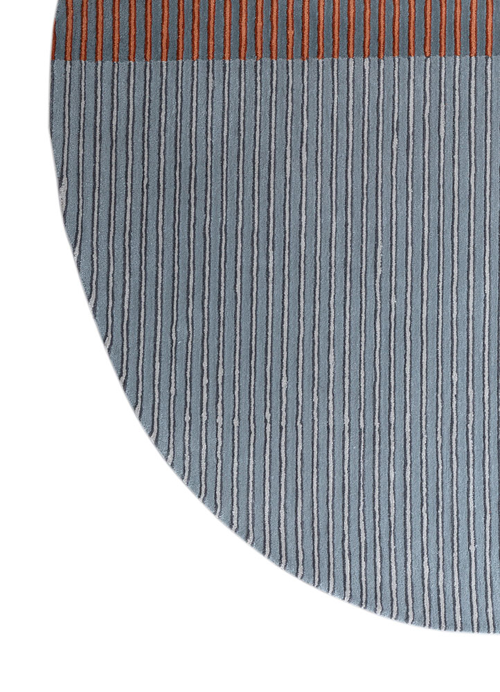 caliedo blue wool hand tufted Rug - Corner