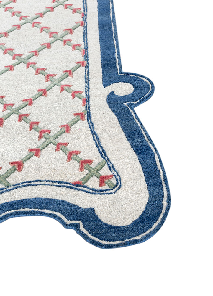 jardins du monde ivory wool hand tufted Rug - Corner