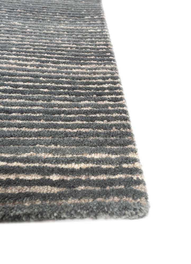 pathways grey and black wool and viscose hand tufted Rug - Corner