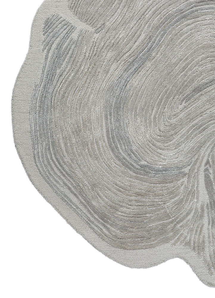 infini blue wool and viscose hand tufted Rug - Corner