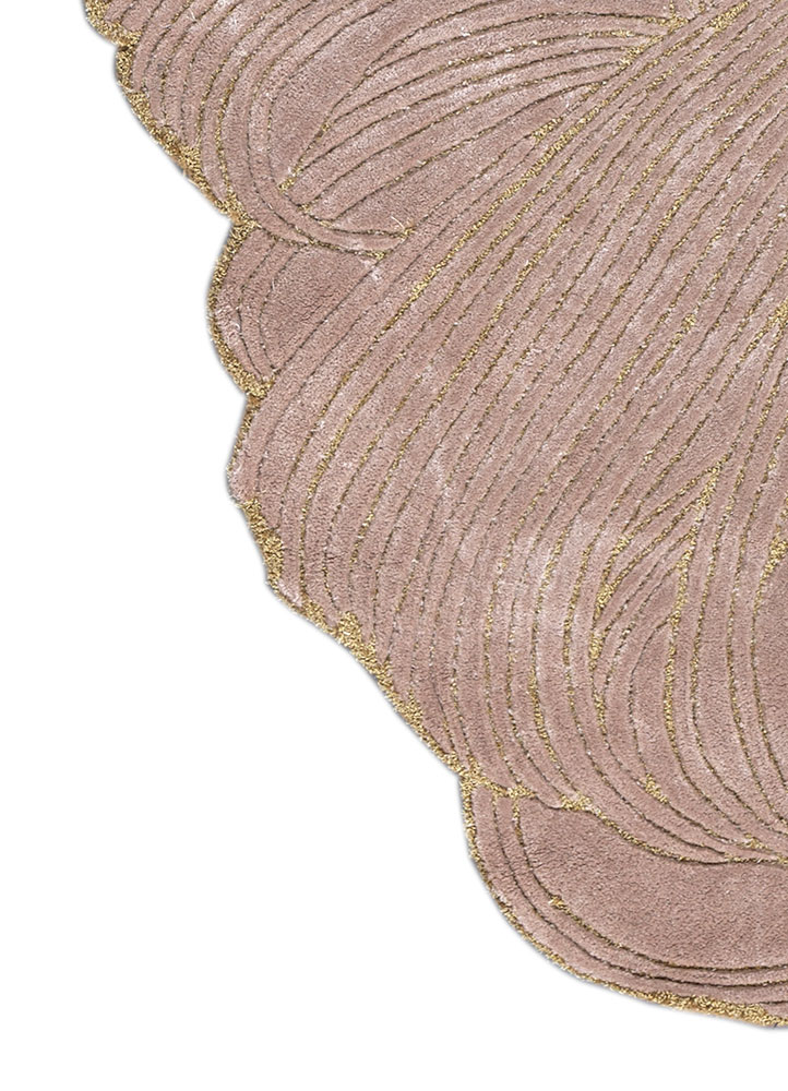 infini beige and brown viscose hand tufted Rug - Corner