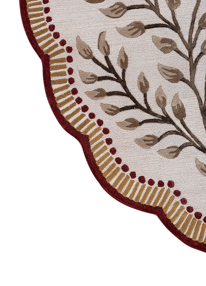 hacienda ivory wool and viscose hand tufted Rug - Corner