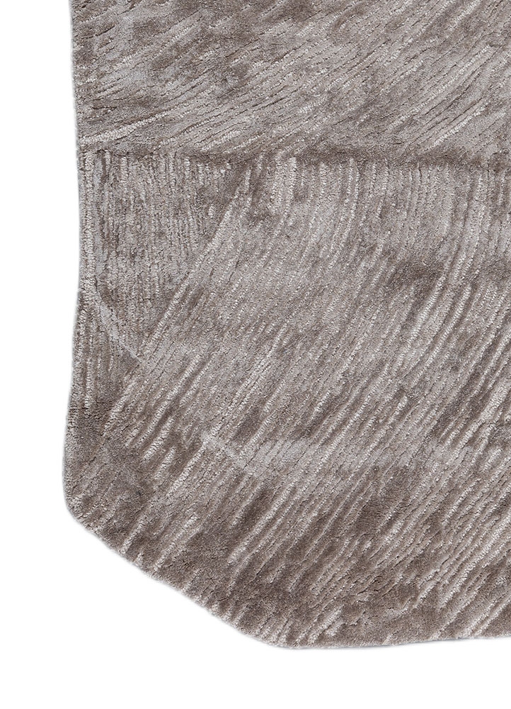 infini beige and brown wool and viscose hand tufted Rug - Corner