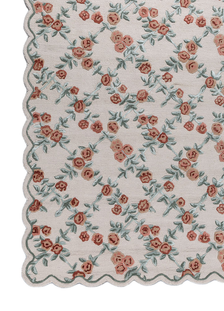 aurelia ivory wool and viscose hand tufted Rug - Corner