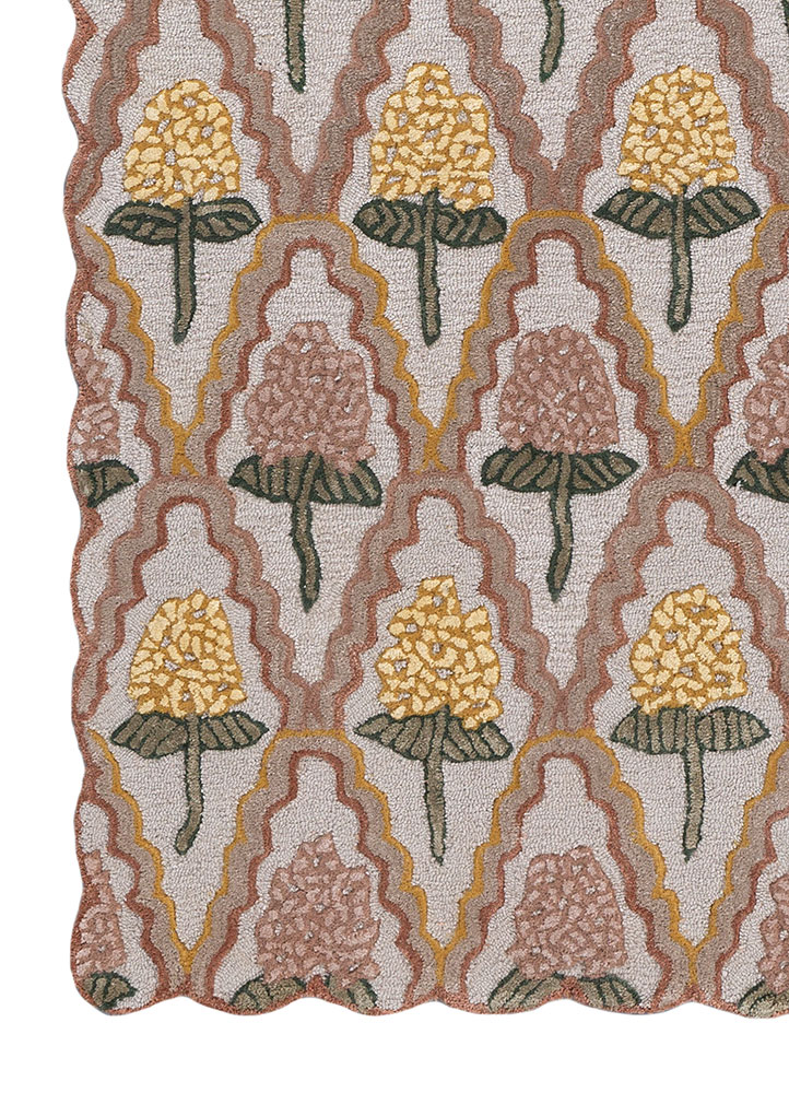 confetti ivory wool and viscose hand tufted Rug - Corner