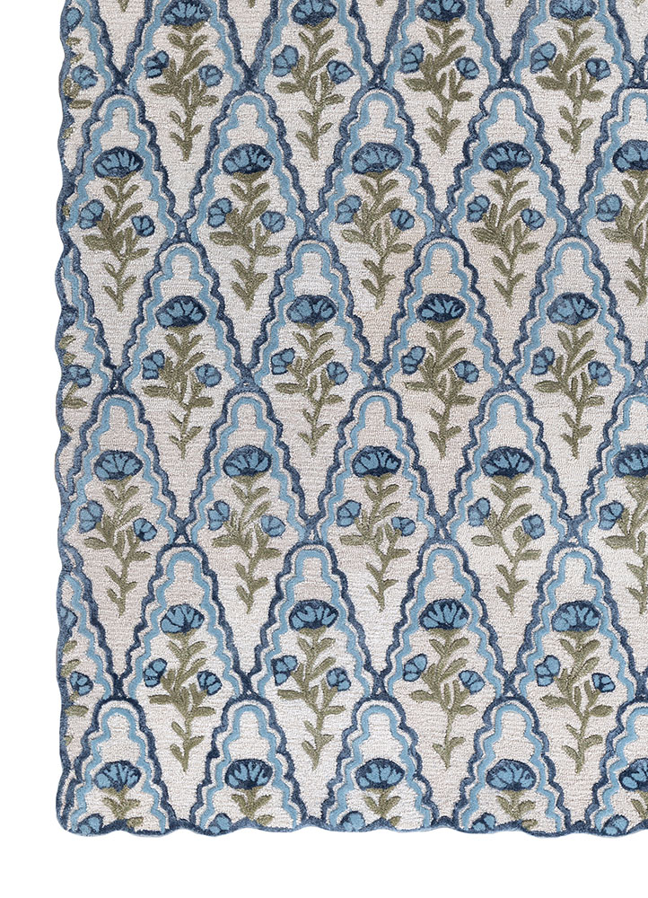 aurelia ivory wool and viscose hand tufted Rug - Corner