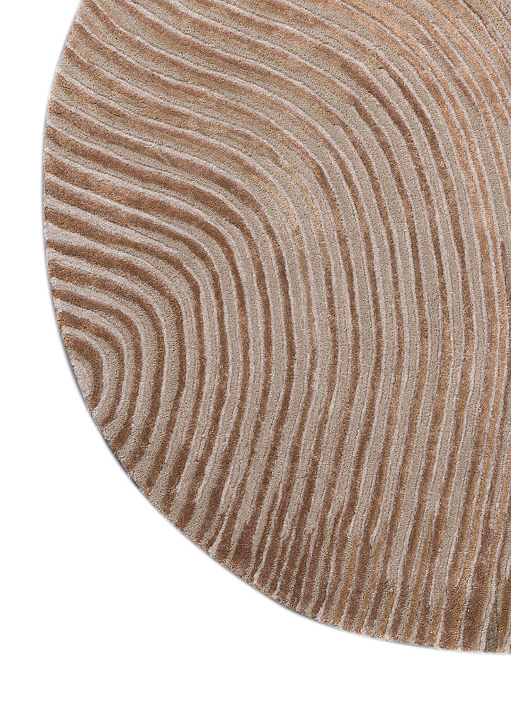 cera beige and brown wool and viscose hand tufted Rug - Corner