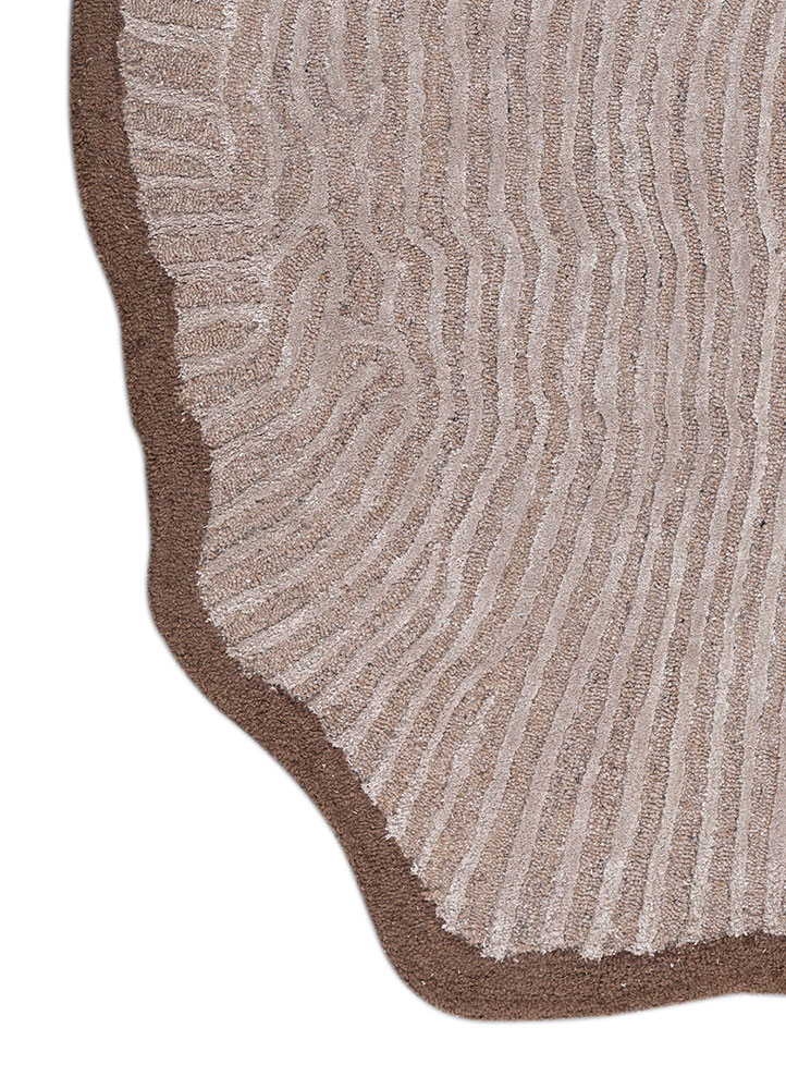 adrift beige and brown wool and viscose hand tufted Rug - Corner