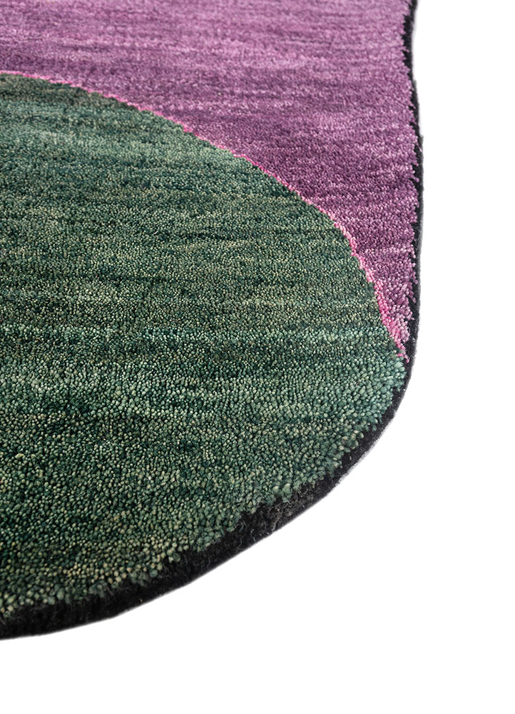 dreamers pink and purple wool and bamboo silk hand knotted WALL ART & TAPESTRY - Corner