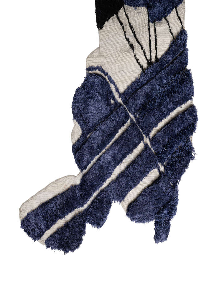 zuri ivory wool and bamboo silk hand knotted WALL ART & TAPESTRY - Corner
