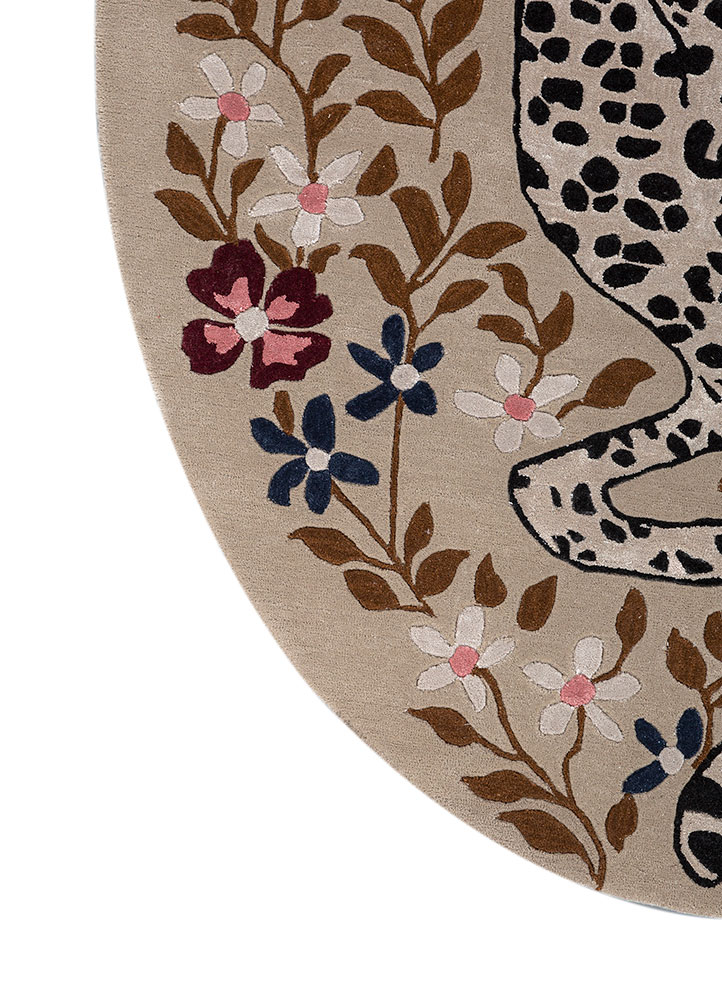 wild wanderlust beige and brown wool and viscose hand tufted Rug - Corner