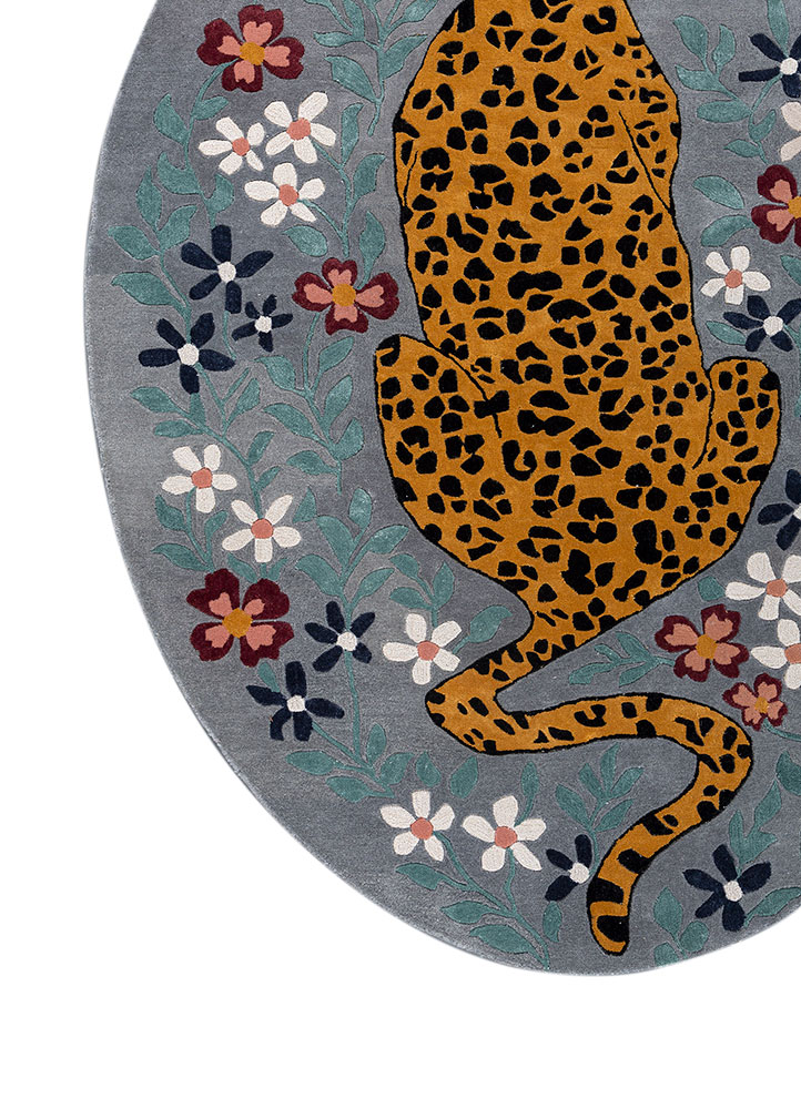 wild wanderlust grey and black wool and viscose hand tufted Rug - Corner