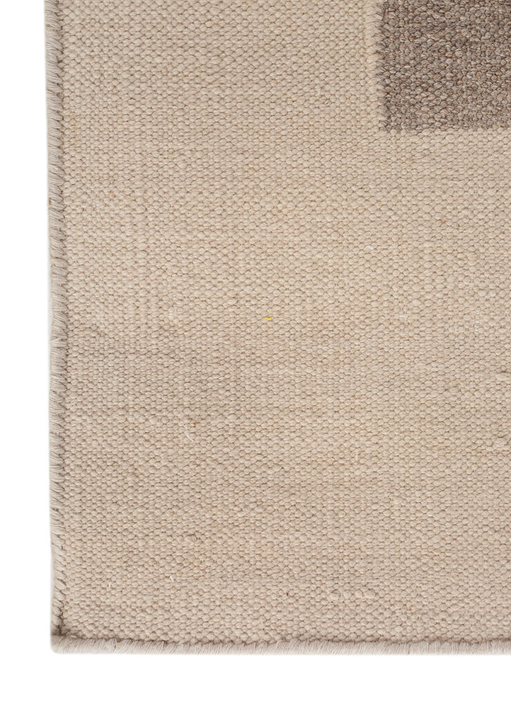 al fresco beige and brown polyester flat weaves Rug - Corner
