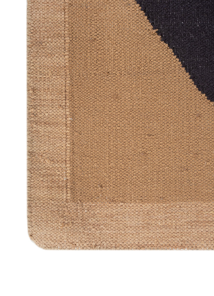 al fresco grey and black polyester flat weaves Rug - Corner