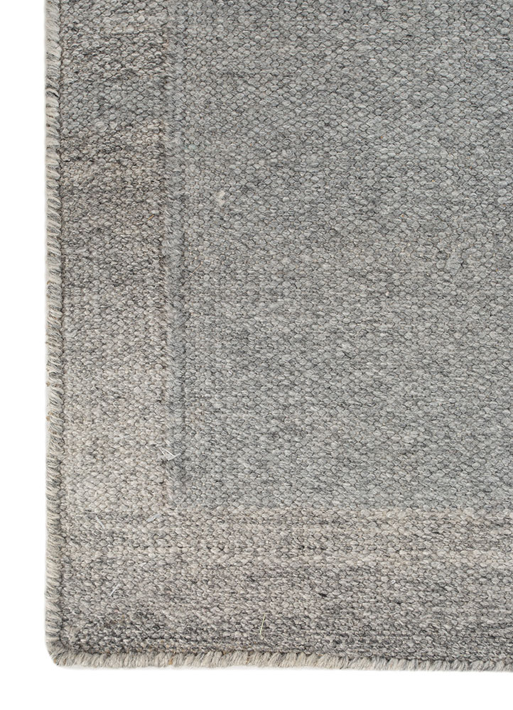 al fresco grey and black polyester flat weaves Rug - Corner