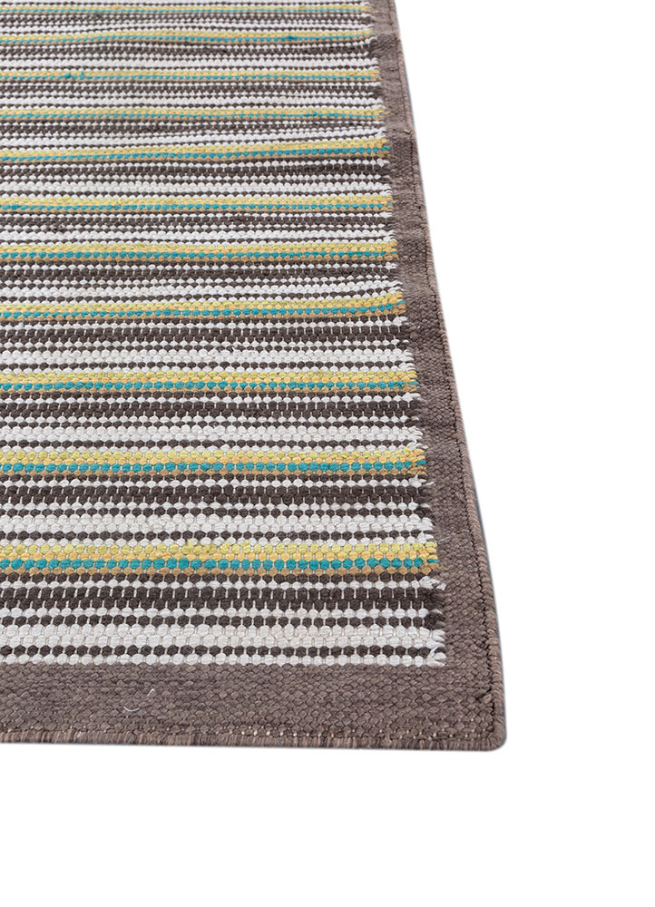 abrash grey and black polyester flat weaves Rug - Corner