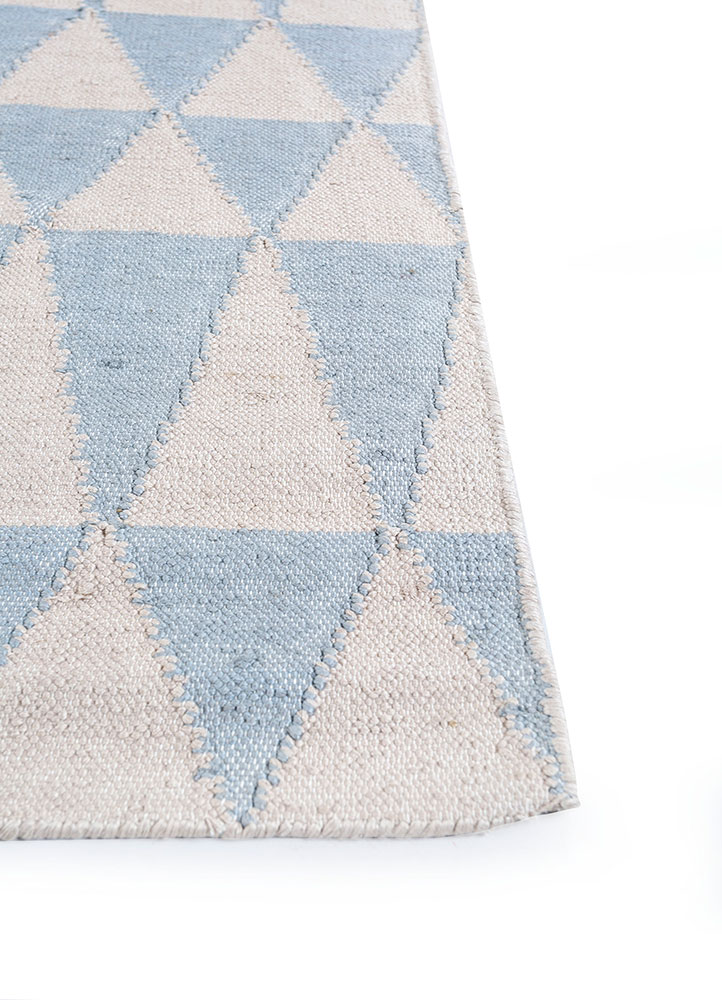 indusbar blue viscose flat weaves Rug - Corner