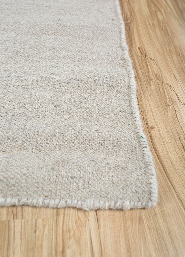 checkers green wool flat weaves Rug - Corner