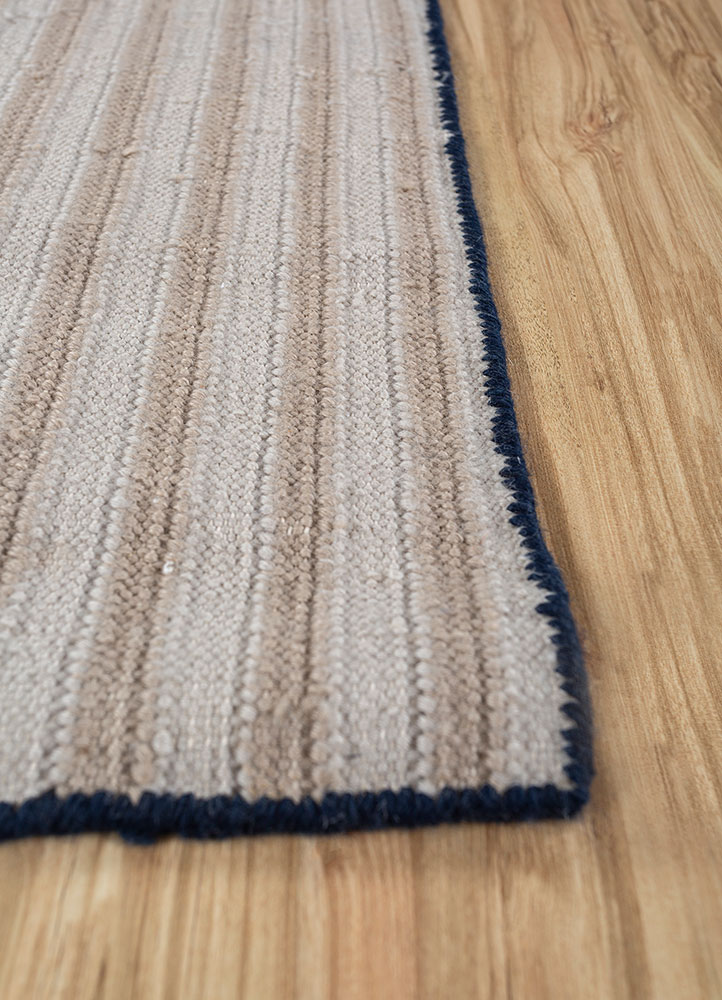 checkers grey and black wool flat weaves Rug - Corner