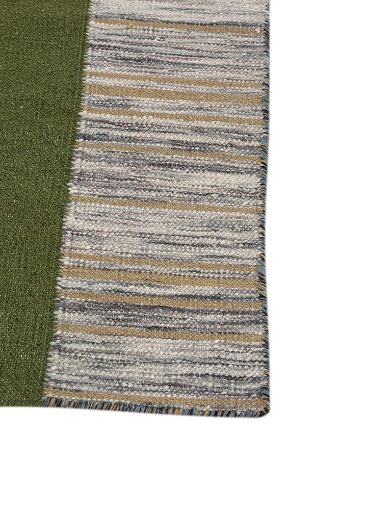 indusbar blue wool flat weaves Rug - Corner