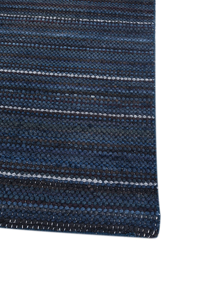 abrash pink and purple wool flat weaves Rug - Corner