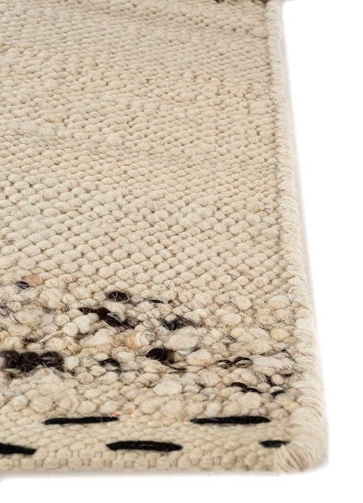 abrash ivory wool flat weaves Rug - Corner