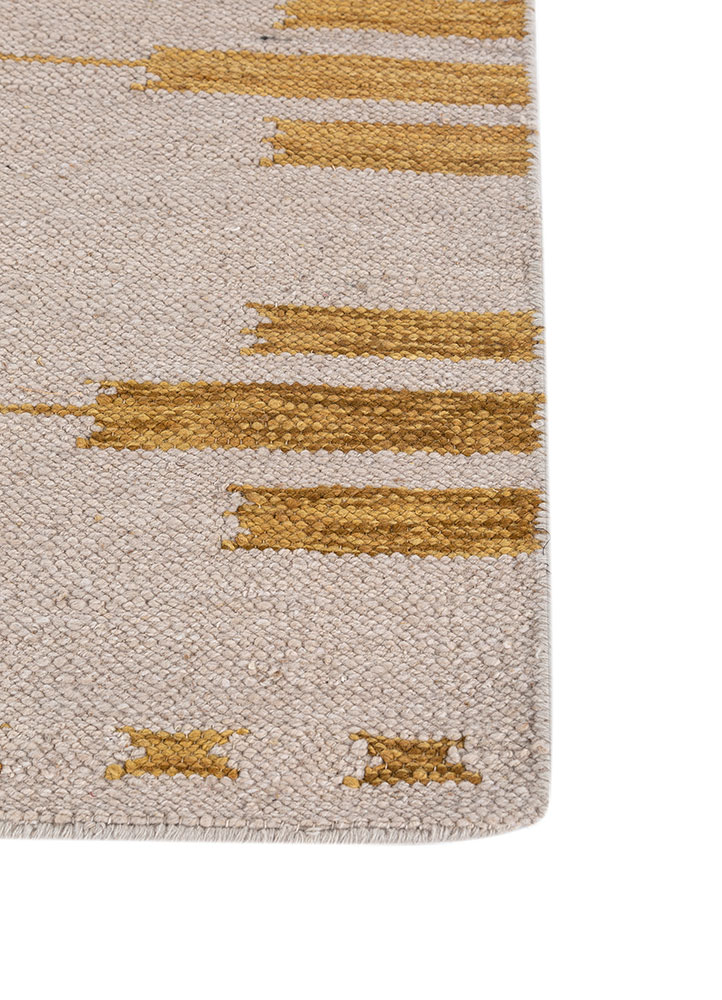 bedouin ivory wool flat weaves Rug - Corner