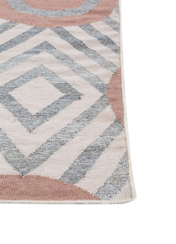 alhambra grey and black wool flat weaves Rug - Corner