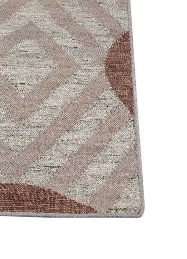 alhambra ivory wool flat weaves Rug - Corner