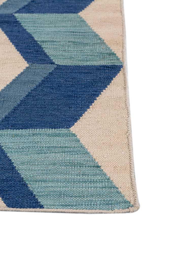 alhambra ivory wool flat weaves Rug - Corner