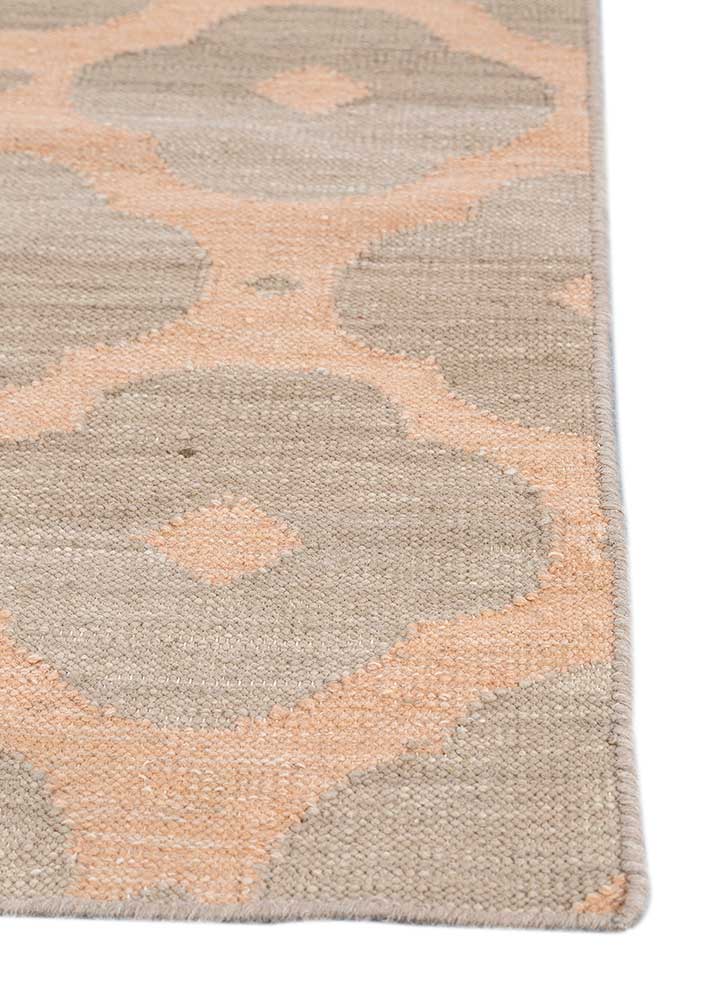 alhambra beige and brown wool flat weaves Rug - Corner