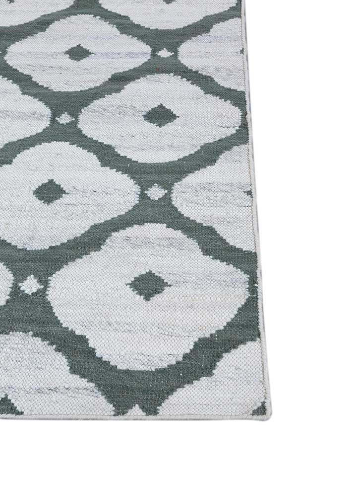 alhambra ivory wool flat weaves Rug - Corner