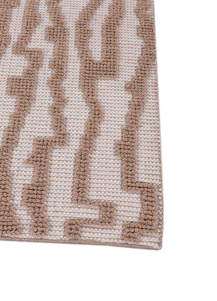 abrash ivory wool flat weaves Rug - Corner