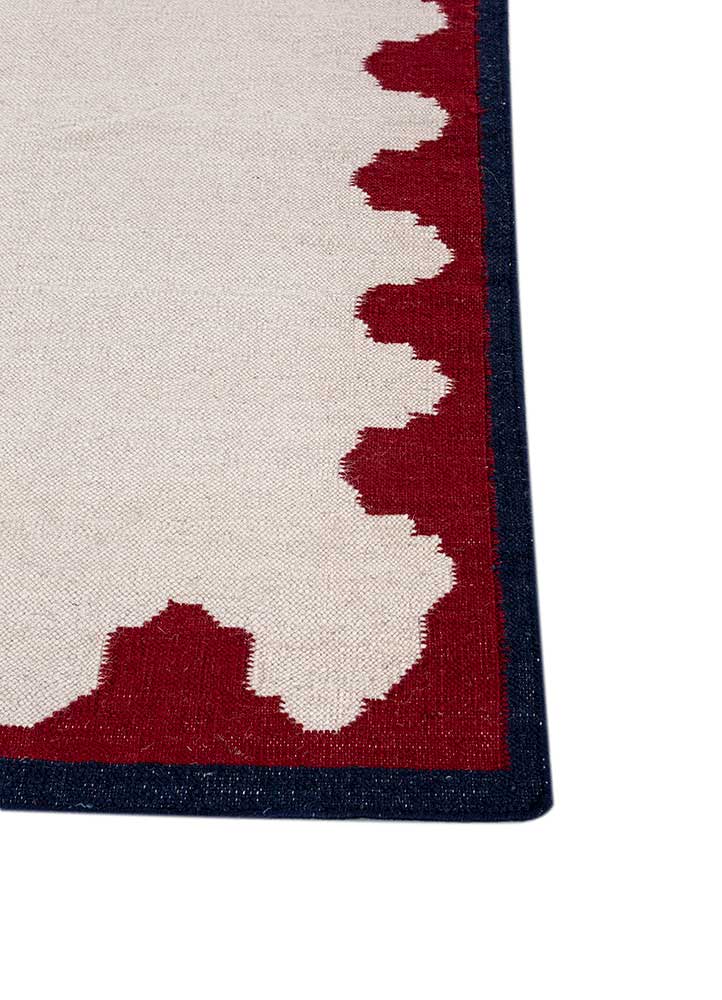alhambra ivory wool flat weaves Rug - Corner