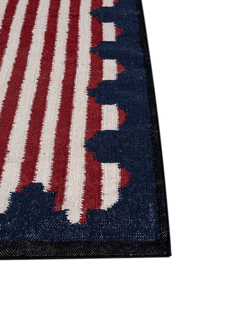 alhambra ivory wool flat weaves Rug - Corner