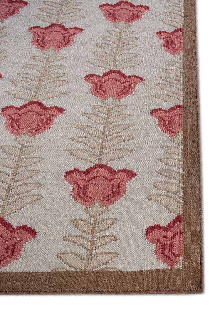 orenda ivory wool flat weaves Rug - Corner