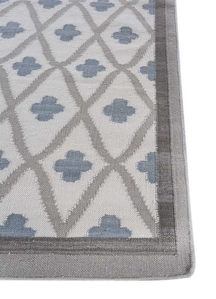 alhambra ivory wool flat weaves Rug - Corner